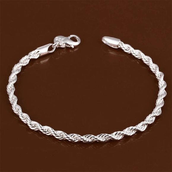 *NEW 925 Sterling Silver Braided Chain Bracelet - Picture 2 of 6